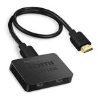 avedio Links 8K@60Hz HDMI 2.1 Splitter 1 in 2 Out, 4K@120Hz 1x2 HDMI Splitter with 4FT HDMI 2.1 Cable, Dual Monitor Adapter Mirror Only for Duplicate Display