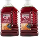 Bartoline Boiled Linseed Oil 2 L, Fast-Drying Wood Protector for Softwood Garden Furniture and Interior Wood (Pack of 2)