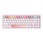 YUNZII B68 Wireless Mechanical Keyboard,Tri-Mode BT5.0/2.4GHz/USB-C Hot Swappable Gasket Creamy Keyboard, RGB Backlit NKRO, Cute Keyboard for Win/Mac (Pink, Milk Linear V2 Switch)