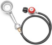 onlyfire High Pressure Propane Cast-Iron Replacement Burner, 0-20PSI Adjustable Pressure Propane Regulator with 4FT Hose and Brass Fitting Propane Burner Head for Cooking Outdoor