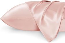 Bedsure Satin Pillowcase for Hair and Skin - Similar to Silk Pillowcase, Cooling Pillow Cases 2 Pack with Envelope Closure, Gifts for Women, Queen & Standard Size 50x75 cm, Blossom Pink