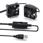 SCCCF Dual 40mm USB Fan with 3 Speeds Adjustable 5V PC Fan Mini Case Fan Quiet Computer Fan Compatible for PC, TV Box, Router, Xbox, Playstation