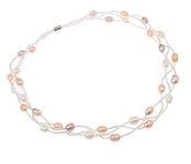 Treasure Bay Elegant Natural Freshwater Pearl Necklace Pearl Jewellery Necklace for Women Ladies and Girls (Multi Colours)