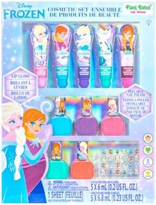 Disney Frozen 2 - Townley Girl Super Sparkly Cosmetic Makeup Set for Girls with Lip Gloss Nail Polish Nail Stickers - 11 Pcs|Perfect for Parties Sleepovers Makeovers| Birthday Gift for Girls 3 Yrs+