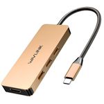 WAVLINK USB C Docking Station, USB C to HDMI Adapter, 4K HDMI, 100W PD, 3X USB3.1, SD/TF Card Reader, USB C Hub Dongle for MacBook Pro/Air, iPad Pro, Surface, XPS, Thunderbolt 3/4 Laptops, Rose Gold