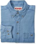 Wrangler Men's Denim Shirt, Denim, 