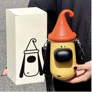 Insulated Water Bottle, 100% Leak-proof Travel Mug | w/baldric & Straw|Silicone Sleeve for Durability | 316 stainless steel cup body | 3-In-1 Lid | Reusable Coffee Travel Mug. (Yellow)