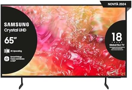 Samsung TV UE65DU7190UXZT LED 4K, Smart TV 65" Crystal Processor 4K, Slim Look, DVBT-2, Q-Symphony & OTS Lite, Integrato con Bixby, compatibile con Alexa e Google Assistant, Black 2024