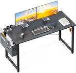 ODK Computer Desk Large Office Desk, 48 Inch Writing Desk with Storage, Modern PC Desk Work Table with Headphone Hook for Home Office, Black