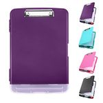 Clipboard with Storage, Large Capacity Nursing Clipboards with Low Profile Clip, Heavy Duty Plastic Storage Clipboard with Pen Holder, Side-Opening, Multifunctional Clip Board Case for Writing