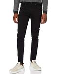 Kruze Jeans Men's KZ106 BLK Skinny Jeans, Black (Black), W32 (Size:32 L)