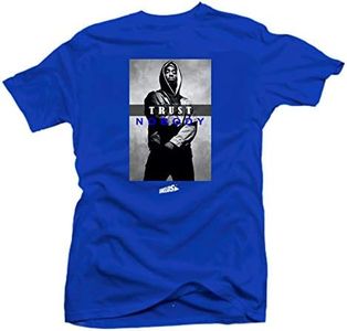 SNELOS Sneaker Matching Graphic T Shirt for Men Casual Streetwear Cotton Tee for Sneaker Lovers (12 Game Royal. Trust No Boby (Royal), XL)