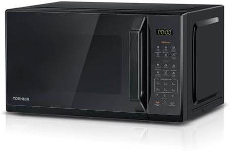 TOSHIBA Black Mirror Microwave 20Liter 800W Digital Solo Small Microwave With 11 Power Levels, One touch Express Cook with 6 Auto Menus, Defrost, Digital Display, Perfect for 9''pizza, MW3-EM20PF(MB)