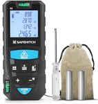 SAFEHITCH Laser Distance Meter - Portable 50m Rangefinder with Dual Bubble Levels - 4-Line LCD - Clear Backlight - M,ft, in - Pythagoras + Trig (Laser Measure 50M)