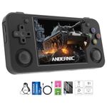 RG35XX H Retro Handheld Game Consoles Upgrade 64-bit Linux System Retro Gaming Console with 3300mAh Battery 3.5-inch IPS Screen Cortex-A53 Portable Handheld Emulator(Black)