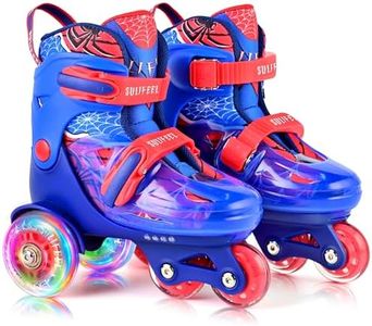 SULIFEEL Adjustable Toddler Roller Skates for Girls Boys Kids | Light Up Flash Wheels, Three-Point Type Balance, Suitable for Beginners, Indoor Roller Skating