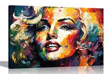 Artley Prints - Abstract Marilyn Monroe Painting Contemporary Canvas Wall Art Prints for Vibrant Living Room Décor Colourful Pictures 60 x 40cm (24 x 16 inches) A2