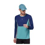 DOMIN8 Men's Regular Fit T-Shirt (DOM8-AW-M-TS-23-XL_Blue, Green & Grey