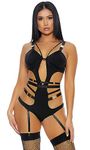 Forplay Women's We Click Lingerie Set, Black, XL