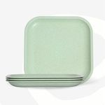 Eha Set of 4 Earth-Friendly Snack Plate | 8 inch |Snacks Serving Plates Made with Bamboo Fibers & Rice Husk Fiber | Microwave Safe Plates |Snacks Plates for Hot & Cold Servings | Celeste