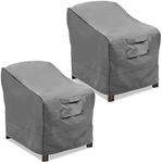 Vailge Patio Chair Covers, Lounge Deep Seat Cover, Heavy Duty and Waterproof Outdoor Lawn Patio Furniture Covers (2 Pack - Large, Grey)