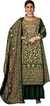 Rosaniya Unstitched Woolen Digital Kashmiri Printed Winter wear suits for women with Shawl (ROKALIc106709_Woolen_Emerald Green_Winter wear for Women)