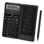 Calculator with Notepad, TRELC 12 Digits LCD Display Solar Desktop Calculator, Support Solar and Battery, Multi-Function Portable Calculator for Office, School and Home