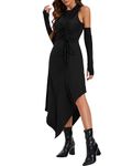 NANAMEEI Halloween Costume Women Renaissance Costume Hoodie Sexy Halloween Costume Woman Medieval Hooded Dress Black L