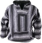 Canyon Creek Striped Woven Baja Jacket Coat Hoodie, Black, XX-Large