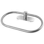 WLLHYF Self Adhesive Towel Ring Stainless Steel Hand Towel Holder Rustproof Bathroom Towel Holder No Drilling Towel Ring Towel Rack for Bathroom Kitchen (Silver)