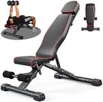 YOLEO 880LB Adjustable Weight Bench, Foldable Bench Press Stand, Extended Head, 90 Degree Workout Bench, 6'56'' User Height