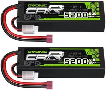 OVONIC 2s Lipo Battery 5200mAh 7.4V Lipo Battery with Deans Connector for Car Truck Boat Vehicles (2 Packs)