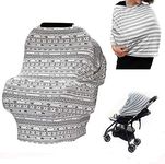 Multi Use Nursing Cover,Baby Car Seat Covers for Boys and Girls,High Chair Cover,Organic Cotton Soft and Stretchy Carseat Canopy for Breastfeeding,Shopping Carts Cover,Breastfeedaing Cover (N02)