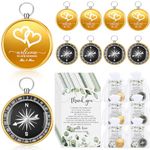 Beeveer 100 Sets Compass Wedding Favors for Guests Bulk Welcome to Our Wedding Compass Mini Compass Pendant Wedding Thank You Card Organza Bag Nautical Travel Party Decorations for Wedding Souvenir