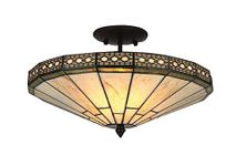 Home Supplies Mission Tiffany Ceiling Light, Stained Glass Handmade Uplighter Shade Ceiling Light for Living Room and Lounge | 16x11 inches (WxH)