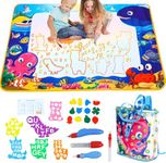 Aqua Doodle Pad Neon，Water Doodle Mat with Bag, Water Drawing for Travel, Magic Coloring Painting Writing Mat for Toddlers & Kids 3 4 5 6 7