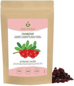 Arándanos Secos (1kg), Arándanos Enteros, Endulzados con Jugo de Manzana, Suaves y Masticables, Snack de Fruta Listo para Comer, Vegano