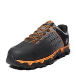 Timberland PRO Men's Powertrain Sport Alloy Safety Toe Static Dssipative Industrial Athletic Work Shoe, Black/Grey/Orange-2024 New, 8 Wide