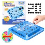Kidology Magnetic Battle Chess Game for Kids 3+ Years | Builds Strategic Thinking & Cognitive Intelligence | 20 Magnetic Balls Spin Wheel Multiplayer | Family Strategy Board Game Gift (Multicolour)