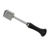 Amco 4-in-1 Stainless Steel Meat Tenderizer for Pounding Meats,Delicate Meat, and Marrinating, Dishwasher Safe, Black