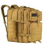 GZ XINXING 64L Large 3 day Molle Pack Military Tactical Army Backpack Bug Out Bag Rucksack For Men, Tan, 64, Rucksack Backpacks