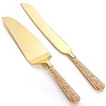 Dicunoy 2 PCS Gold Cake Knife and S