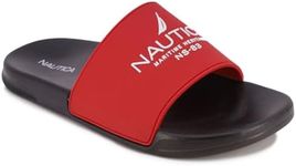 Nautica Men's Athletic Slide Comfort Sandal-Porter-Red Black-Size-9