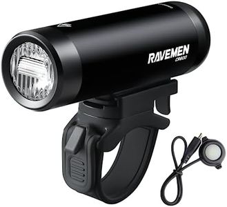 RAVEMEN 600 Lumens Bike Front Light with Wired Remote Switch Anti-Glare Beam 6 Brightness Levels 125 Meters Max Range, CR600 IPX6 Waterproof Bike Headlight for Road Urban Cyclists