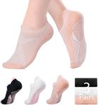 BRISIRA Coolmax Bamboo Viscose Pilates Socks with Grip Women Compression Non Slip Gripper Yoga Barre Ballet Seamless