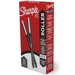 Sharpie Rollerball Pens, Needle Point (0.5mm) Precision Pen, Black Ink, 12 Count