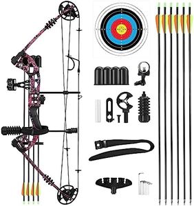 Genki Compound Bow Arrows Set Archery Equipment Hunting Target Shooting Sports Practice Kit 20-55lbs RH Adjustable 310fps Speed Adult Beginner Master