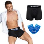 WansMed Vasectomy Underwear, with Two Ice Packs for Testicle Support and Pain Relief (1pk), Black, X-Large