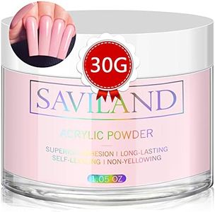 SAVILAND Pink Acrylic Powder - 30g Professional Colored Acrylic Nail Powder for Acrylic Nails Extension, 3D Nail Art Acrylic Polymer Powder, No Need Nail Lamp