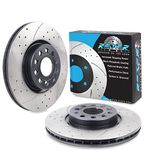 Front Drilled Grooved 312mm Brake Discs For Volkswagen VW Golf Mk5 Mk6 GTI GTD R 04+